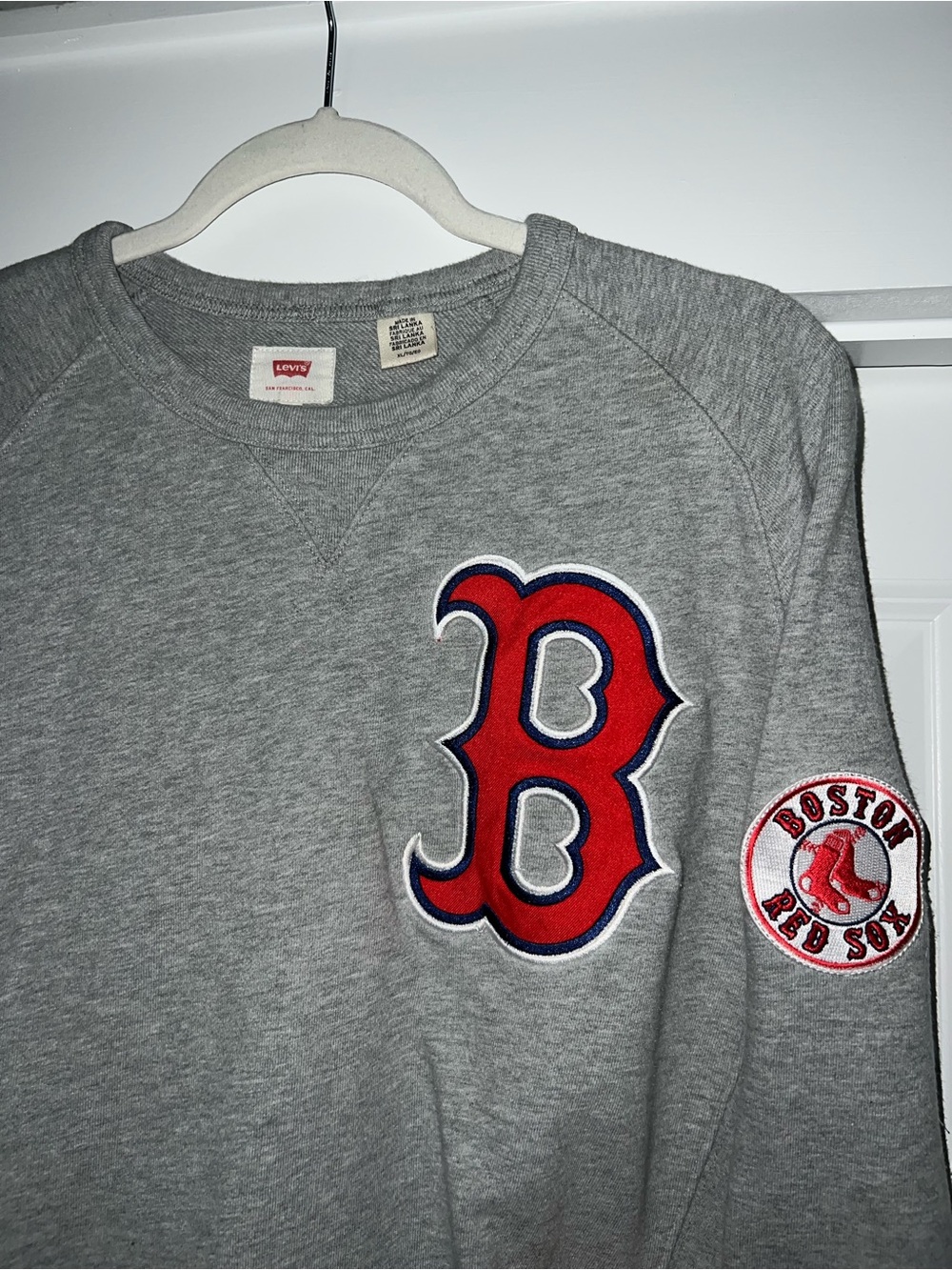 Levi's Cropped Grey Red Sox Sweatshirt
